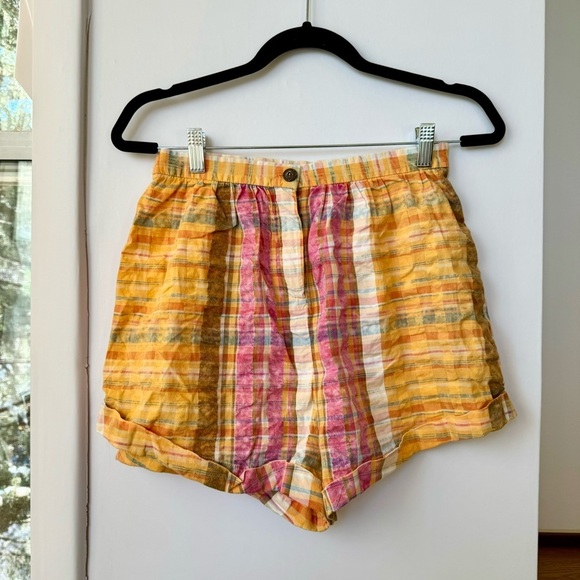 NWT Maggie May Set Two Piece Matching Shorts Set Gingham Plaid Print Pink - Picture 13 of 16